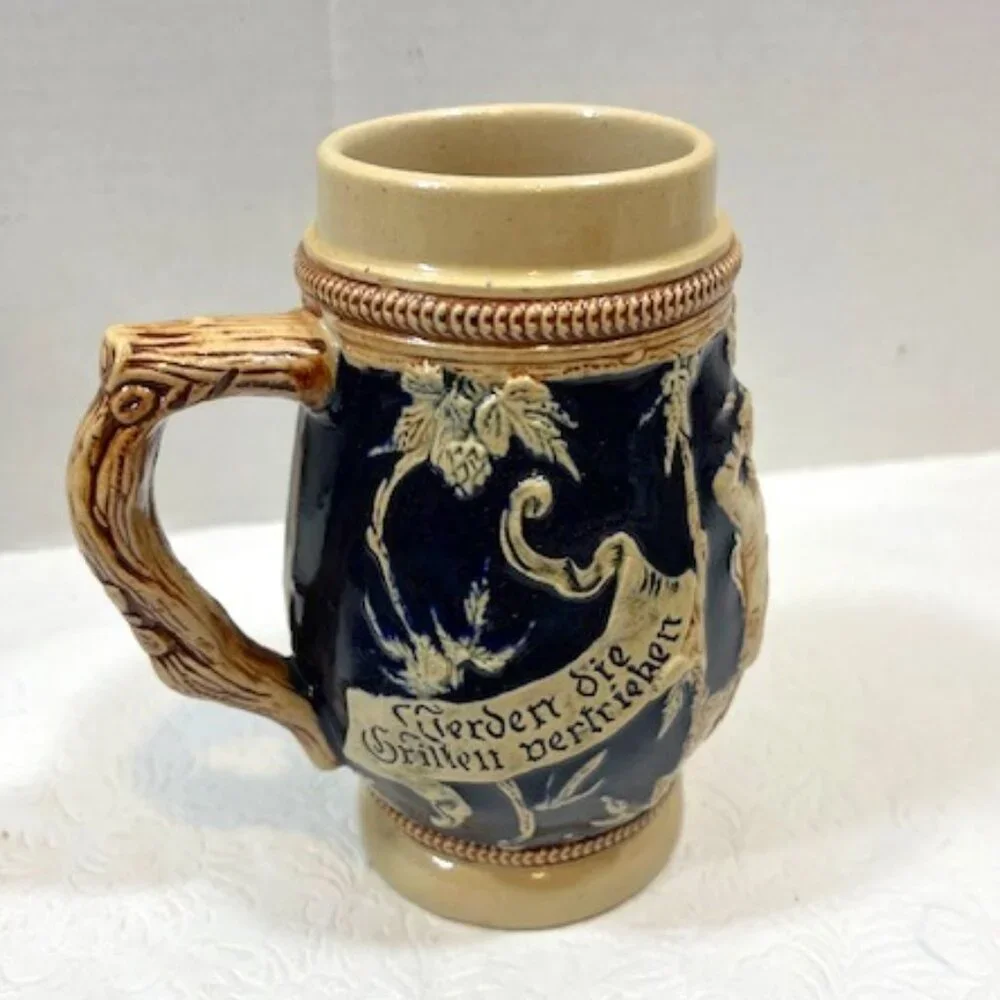 VTG Old Castle German Beer Stein Mug Hand Painted Collectible Decor 6.5